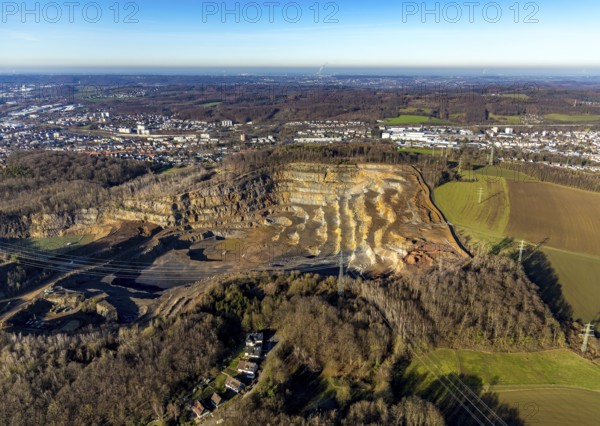 Aerial view, Steltenberg landscape conservation area, Hohenlimburg quarry, Hagen, Ruhr area, North Rhine-Westphalia, Germany, DE, Europe, landscape conservation area, aerial view, aerial photography, aerial photography, nature conservation, nature reserve, quarry, opencast mining, overview, bird's-eye view, overview