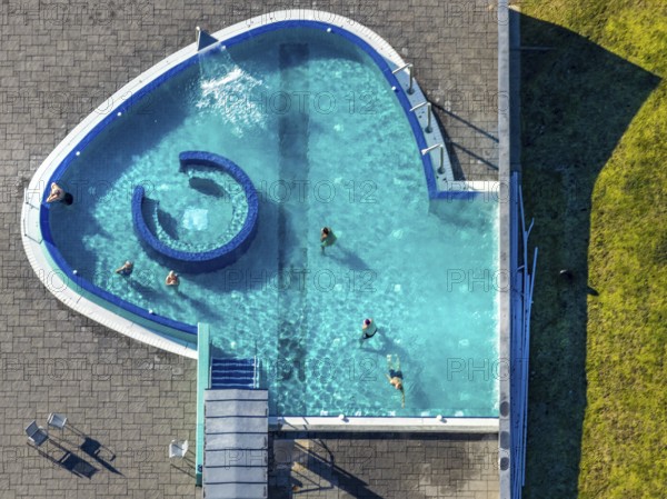 Aerial view, Westfalenbad, outdoor pool, Stadionstraße, Altenhagen, Hagen, Ruhr area, North Rhine-Westphalia, Germany