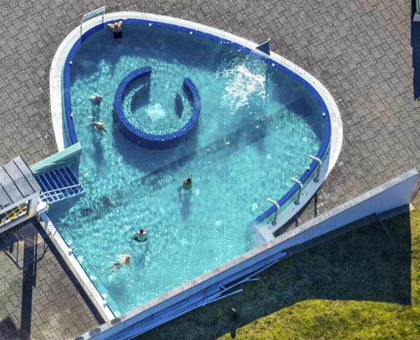 Aerial view, Westfalenbad, outdoor pool, Stadionstraße, Altenhagen, Hagen, Ruhr area, North Rhine-Westphalia, Germany