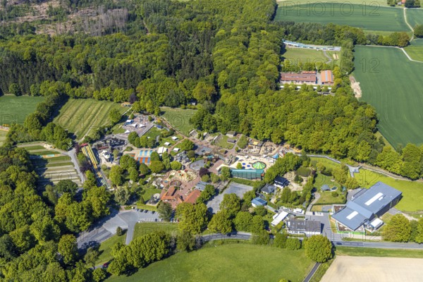 Aerial view, Ketteler Hof leisure park, Haltern am See, Münsterland, Ruhr area, North Rhine-Westphalia, Germany, DE, Europe, leisure facility, leisure activities, leisure park, aerial view, aerial photography, aerial photography, overview, bird's-eye view, forest area, birds-eyes view, overview