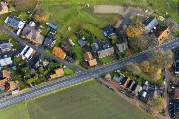 LIPPRAMSDORF 16.12.2020 Aerial view of Residential area of a multi-family house settlement Lembecker Straße - Mühlenweg in Lippramsdorf in the state North Rhine-Westphalia, Germany // Aerial view of Residential area of a multi-family house settlement Lembecker Straße - Mühlenweg in Lippramsdorf in the state North Rhine-Westphalia, Germany. Photo: Hans Blossey
