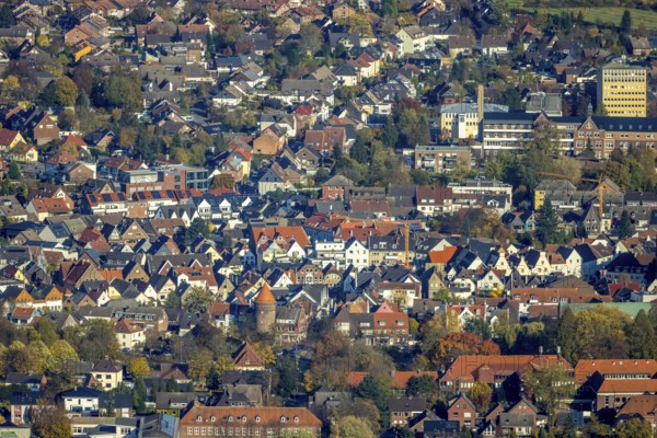 Aerial view, Old Town, St. Sixtus Hospital, historical buildings, Haltern am See, Ruhr area, North Rhine-Westphalia, Germany