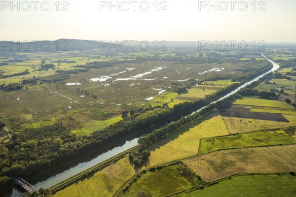 Aerial photo, Großes Torfmoor, Gehlenbeck, Hille, Lübbecke, Ostwestfalen-Lippe, OWL, North Rhine-Westphalia, Germany, DE, Europe, Hiller Moor, raised bog, aerial photograph, aerial photography, aerial photography, Mittellandkanal, moor, Großes Torfmoor nature reserve, Nettelstedter Moor, OWL book, OWL book, Ostwestfalenbuch, Torfmoor Lübbecke, overview, bird's eye view, birds-eyes view, overview