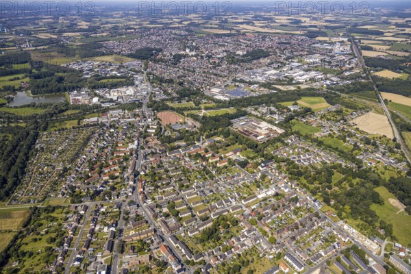 Aerial view, overview Bockum-Hövel, Hamm, Ruhr area, North Rhine-Westphalia, Germany, DE, Europe, birds-eyes, view, aerial photograph, aerial photography, aerial photography, overview, bird's eye view, Bockum-Hövel