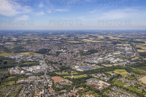 Aerial view, overview Bockum-Hövel, Hamm, Ruhr area, North Rhine-Westphalia, Germany, DE, Europe, birds-eyes, view, aerial photograph, aerial photography, aerial photography, overview, bird's eye view, Bockum-Hövel