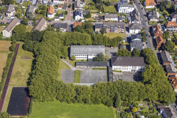 Aerial photo, secondary school Martin-Luther-Schule, environment Bockelweg, Hamm, Ruhr area, North Rhine-Westphalia, Germany, DE, Europe, birds-eyes, view, aerial photography, aerial photography, overview, overview, bird's eye view, education, pupils, college, training, school year, homework, class, year group, education, pedagogy