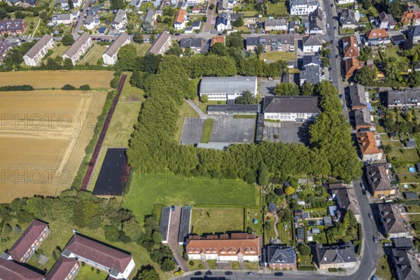 Aerial photo, secondary school Martin-Luther-Schule, environment Bockelweg, Hamm, Ruhr area, North Rhine-Westphalia, Germany, DE, Europe, birds-eyes, view, aerial photography, aerial photography, overview, overview, bird's eye view, education, pupils, college, training, school year, homework, class, year group, education, pedagogy