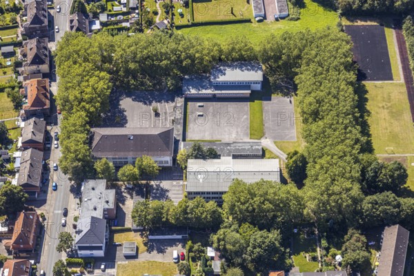 Aerial photo, secondary school Martin-Luther-Schule, environment Bockelweg, Hamm, Ruhr area, North Rhine-Westphalia, Germany, DE, Europe, birds-eyes, view, aerial photography, aerial photography, overview, overview, bird's eye view, education, pupils, college, training, school year, homework, class, year group, education, pedagogy