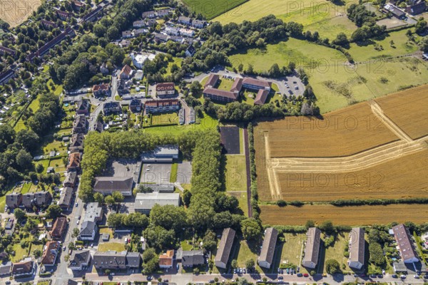 Aerial photo, secondary school Martin-Luther-Schule, environment Bockelweg, Hamm, Ruhr area, North Rhine-Westphalia, Germany, DE, Europe, birds-eyes, view, aerial photography, aerial photography, overview, overview, bird's eye view, education, pupils, college, training, school year, homework, class, year group, education, pedagogy