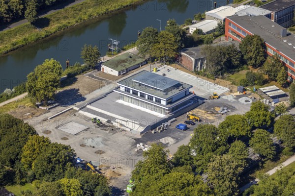 Aerial view, construction site water sports centre, Hamm, Ruhr area, North Rhine-Westphalia, Germany, DE, Europe, birds-eyes, view, aerial photography, aerial photography, aerial photography, overview, overview, bird's eye view, water sports, canoeing, rowing, sports, leisure, water, fitness