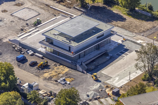 Aerial view, construction site water sports centre, Hamm, Ruhr area, North Rhine-Westphalia, Germany, DE, Europe, birds-eyes, view, aerial photography, aerial photography, aerial photography, overview, overview, bird's eye view, water sports, canoeing, rowing, sports, leisure, water, fitness