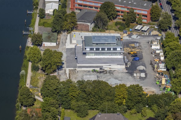 Aerial view, construction site water sports centre, Hamm, Ruhr area, North Rhine-Westphalia, Germany, DE, Europe, birds-eyes, view, aerial photography, aerial photography, aerial photography, overview, overview, bird's eye view, water sports, canoeing, rowing, sports, leisure, water, fitness