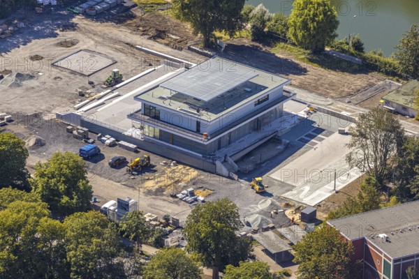 Aerial view, construction site water sports centre, Hamm, Ruhr area, North Rhine-Westphalia, Germany, DE, Europe, birds-eyes, view, aerial photography, aerial photography, aerial photography, overview, overview, bird's eye view, water sports, canoeing, rowing, sports, leisure, water, fitness