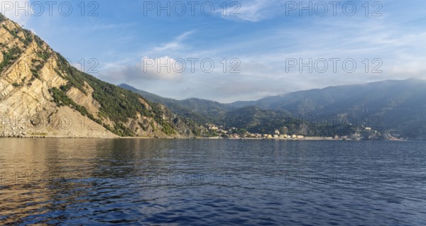 Scenery around a coastal area named Cinque Terre in Liguria, located in the northwest of Italy at early morning time
