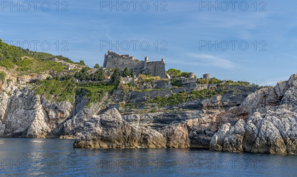 Doria Castle at Porto Venere, a town at a coastal area in the province of La Spezia in Liguria, located in the northwest of Italy