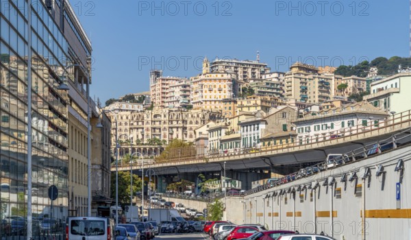 City view of Genoa, the capital of the italian region of Liguria