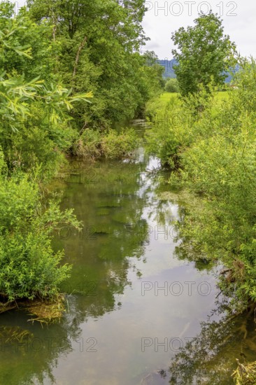 Idyllic waterside scenery around Immenstadt, a town in the Upper Allgaeu in Bavaria, Germany