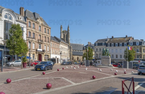 City view of Fecamp, a commune in the Seine-Maritime department in the Normandy Region of France