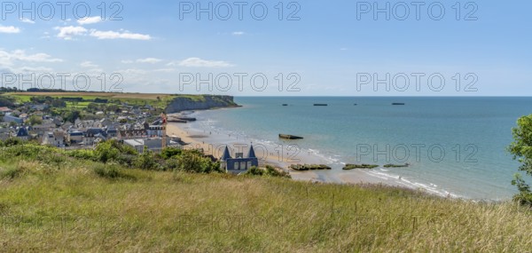 Scenery at Gold beach near Arromanches-les-Bains which was one of the five areas of the Allied invasion of German-occupied France in the Normandy landings on 6 June 1944