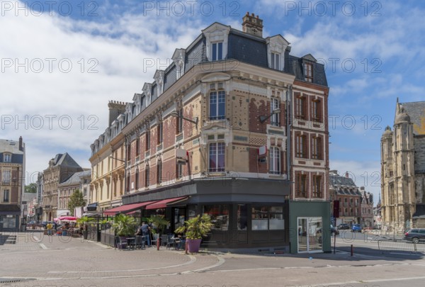 City view of Fecamp, a commune in the Seine-Maritime department in the Normandy Region of France