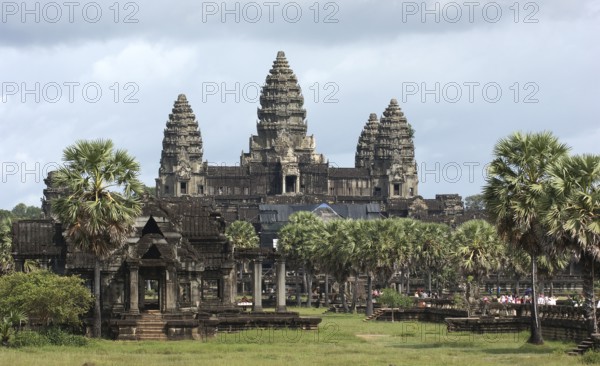 Temple complex named Angkor Wat in Cambodia