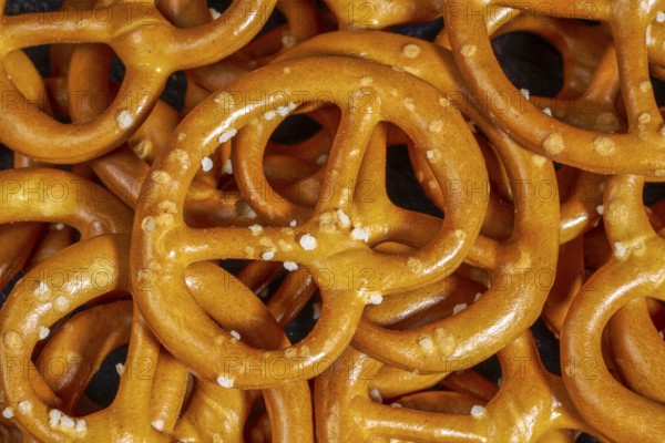 Full frame macro shot of some lye pretzels
