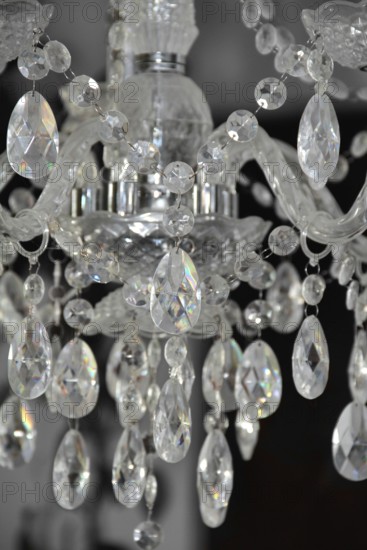 Detail shot of a chandelier in dark back