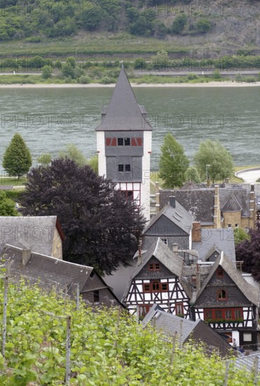 Bacharach with Muenzturm at the Middle Rhine area in Germany
