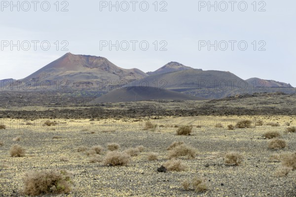 Impression at the Timanfaya National Park in Lanzarote, part of the Canary Islands in Spain