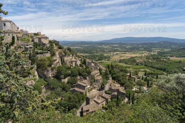 Scenery around Gordes, a comune in the Provence region of southern France at summer time