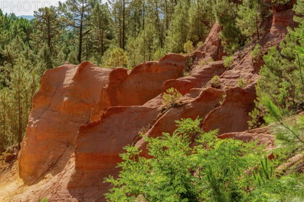 Impression around the Ochre Path near Roussillon, a commune in the Vaucluse department of the Provence region in southern France