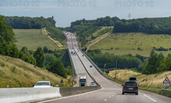 Highway scenery at summer time in Normandy, France