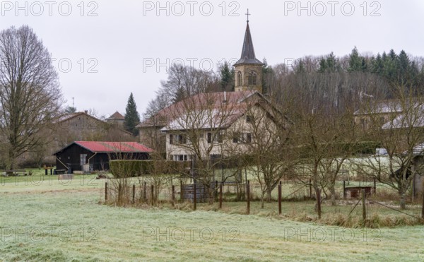 Impression of Aydoilles, a commune in the Vosges department in Grand Est in northeastern France at winter time