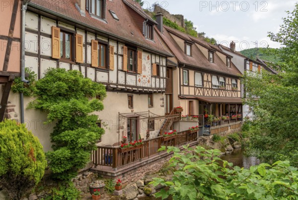 Waterside impression of Kaysersberg, a historical town and former commune in Alsace in northeastern France