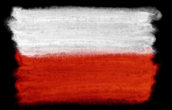 Watercolor illustration of the Poland flag