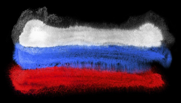 Watercolor illustration of the Russia flag