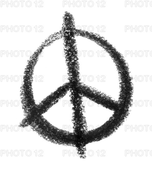 Crayon-sketched illustration of a peace sign
