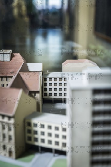 DEU Germany Germany Berlin Model of a house in the corridor of the old town hall in Kreuzberg