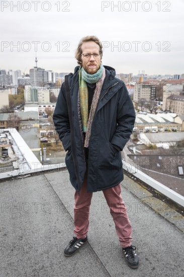 DEU Germany Germany Berlin The city councillor for Kreuzberg-Friedrichshain, Florian Schmidt, poses on the roof of the old town hall in Kreuzberg
