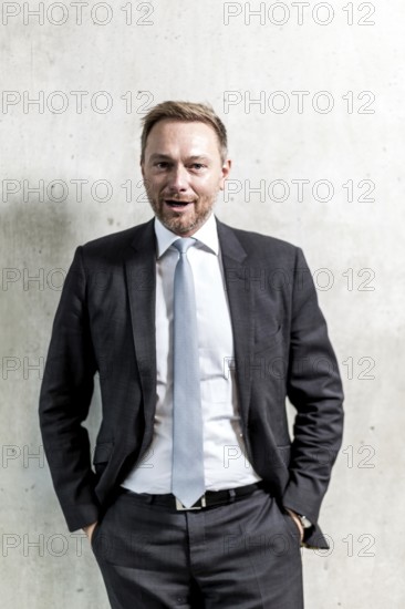 DEU Germany Germany Berlin FDP chairman Christian Lindner visits the TAZ. Portrait photos