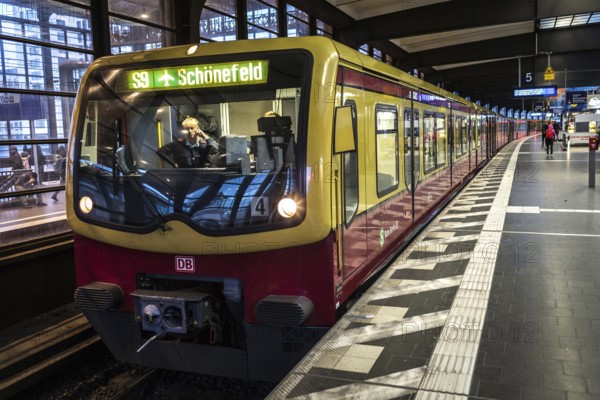 DEU Germany Germany Berlin S-Bahn driver on the phone during the EVG strike at Zoo station on Monday morning