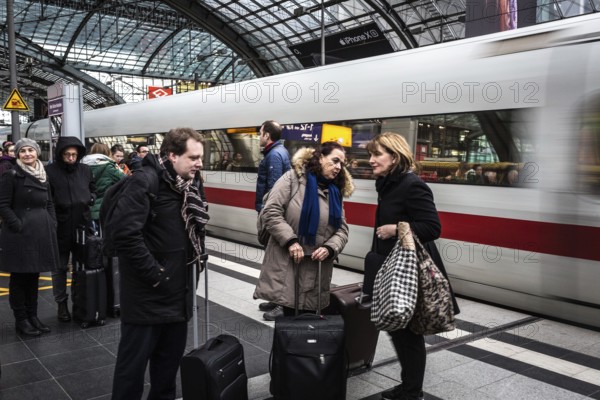 DEU Germany Germany Berlin Travellers during the EVG strike at the main station on Monday morning