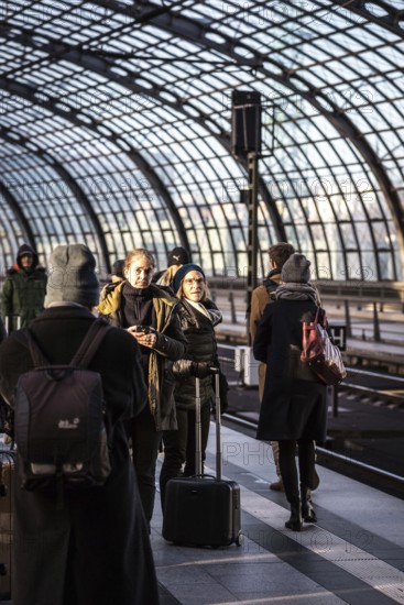 DEU Germany Germany Berlin Travellers during the EVG strike at the main station on Monday morning
