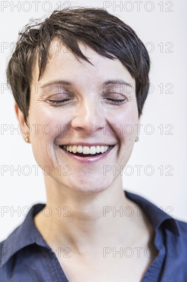 DEU Germany Germany Leipzig Portrait of the Federal Chairwoman of the AFD, Alternative for Germany, Frauke Petry, at the office of the AFD Saxony