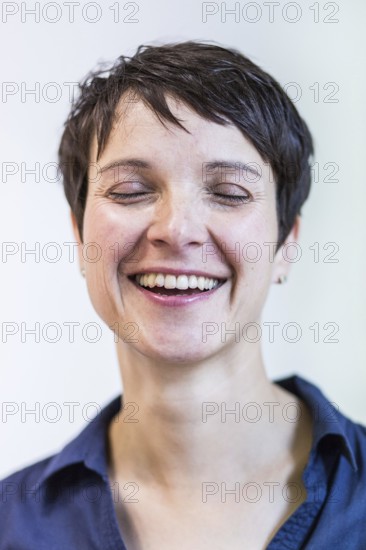DEU Germany Germany Leipzig Portrait of the Federal Chairwoman of the AFD, Alternative for Germany, Frauke Petry, at the office of the AFD Saxony