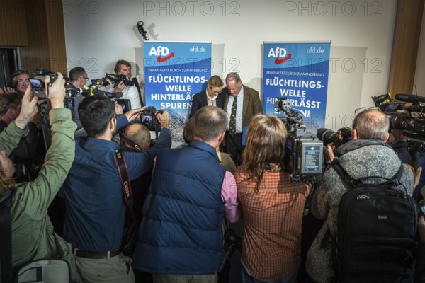DEU Germany Germany Berlin AFD press conference on immigration and crime with Alice Weidel and Alexander Gauland