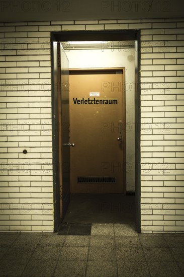 DEU Germany Germany Berlin The door of an injury room can be seen through an open door in the Güntzelstraße underground station