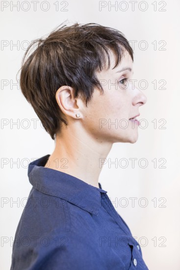 DEU Germany Germany Leipzig Portrait of the Federal Chairwoman of the AFD, Alternative for Germany, Frauke Petry, at the office of the AFD Saxony