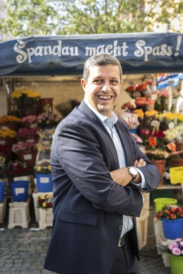 DEU Germany Germany Berlin The SPD parliamentary group leader of the Berlin SPD Raed Saleh in his constituency and place of residence Berlin-Spandau