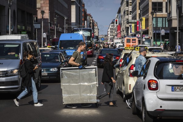DEU Germany Germany Berlin Pedestrians crossing Friedrichsstrasse